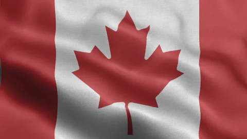 Canada Flag Waving Animation | Realistic 3D National Flag Loop 4K Stock Footage 344819755