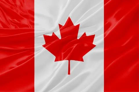 Canada Flag Waving Background with Maple Leaf Stock Illustration