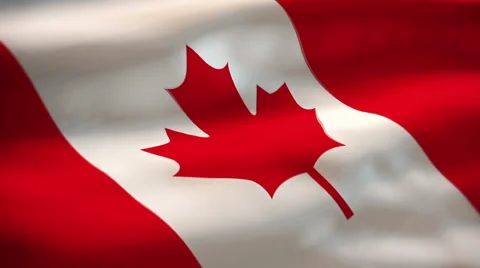 Canada flag waving Stock Footage 55495090