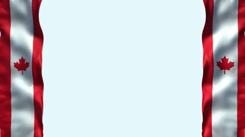 Canada flag waving loop + alpha Stock Footage 5621499