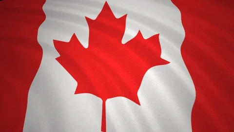 Canada flag waving looping  close-up background Stock Footage 111707489