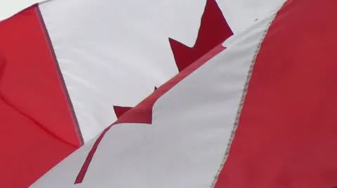 Canada flag waving slow Video stock 26719505