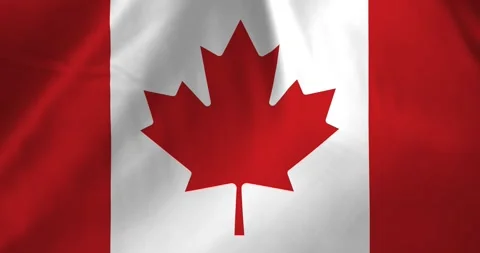 Canada flag waving with the wind background loop video animation Stock Footage 327171765