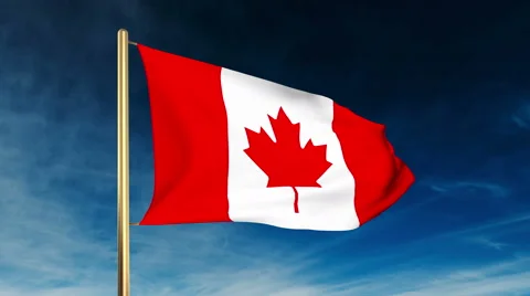 Canada flag waving in the wind. Green screen, alpha matte. Loopable Stock Footage 47592205