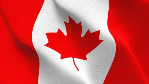 Canada flag waving on wind. Stock Illustration