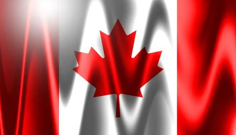 Canada flag on the wind 3d effect abstract design background. Stock Illustration