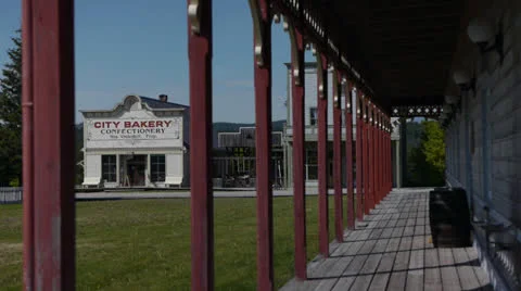 Canada, Fort Steele, Pillars and Distant Bakery Stock Footage 22704829