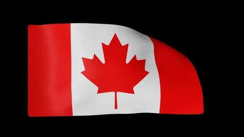 Canada Full Flag plus Alpha Channel 库存影片 87224402
