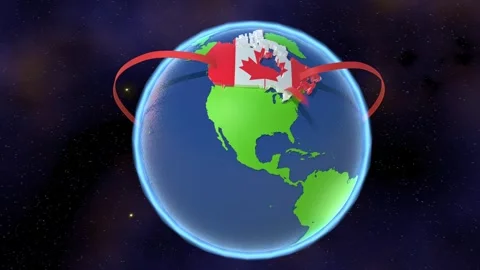 Canada Global trade animation Stock Footage 306404536