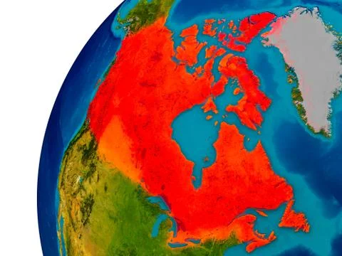 Canada on globe Stock Illustration