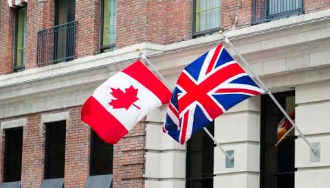 Canada great britain flags Stock-Fotos