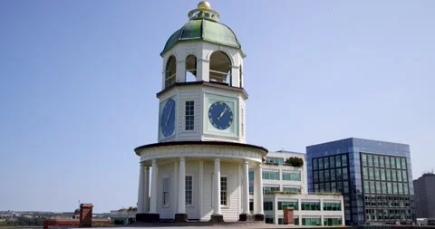 Canada Halifax, 1st September 2025: Slow motion footage of the Old Town Clo.. Stock Footage 337769094