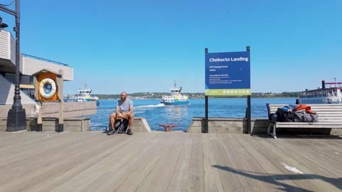 Canada Halifax, 1st September 2025: Slow motion footage of the Halifax Ferr.. Stock Footage 337812829