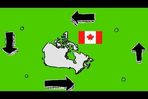 Canada - Hand-Drawn Animation - four arrows black Stock Footage 98001580