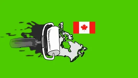 Canada - Hand-Drawn Animation - scroll painting black Stock Footage 97981311