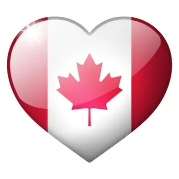Canada heart button Stock Illustration