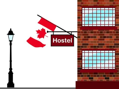 Canada Hostels Vector Illustration Stock Illustration