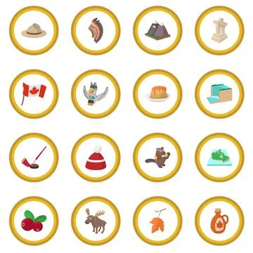 Canada icon circle Illustrazione stock