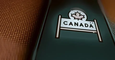Canada icon with maple leaf, presentation Stock Footage 313494407