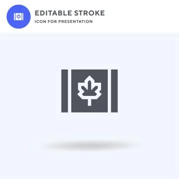 Canada icon vector, filled flat sign, solid pictogram isolated on white, logo 库存插图