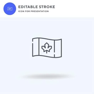 Canada icon vector, filled flat sign, solid pictogram isolated on white, logo 库存插图