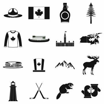 Canada icons black Stock-Illustration