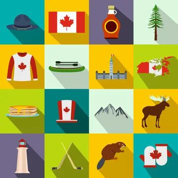 Canada icons flat Stock-Illustration
