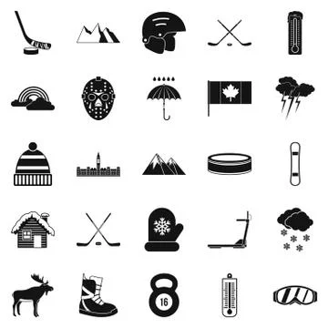 Canada icons set, simple style Stock-Illustration