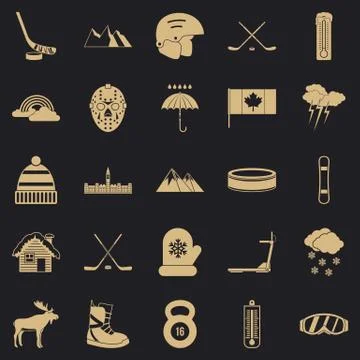 Canada icons set, simple style Stock-Illustration