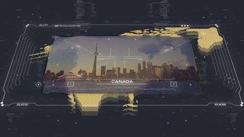 Canada Intel Map Stock Footage 331153487