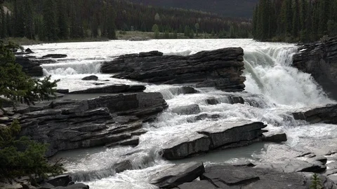Canada Jasper NP Athabasca Falls Stock Footage 121763238