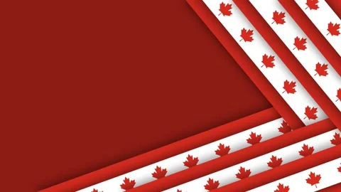 Canada Labor Day Background with Red Maple Leaf Flag Stripes. Stock Footage 341482662