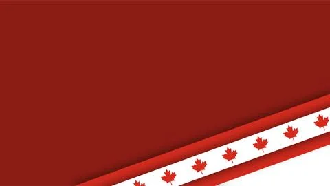 Canada Labor Day background with red maple leaves on white diagonal stripe .. Stock Illustration