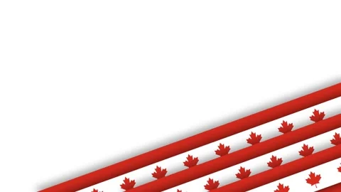 Canada Labor Day Celebration Background with Red Maple Leaf Stripes. Stock Footage 341482258