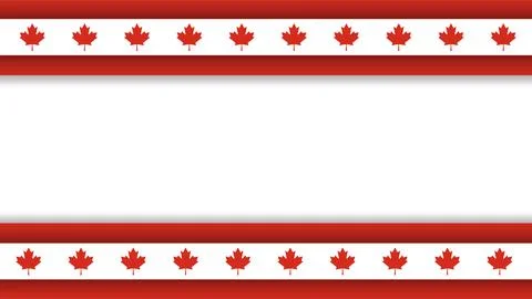 Canada Labour Day background frame with red maple leaf pattern and white co.. Stock Illustration