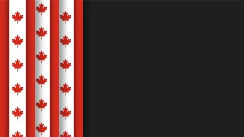 Canada Labour Day background with red maple leaves on white stripes and dar.. Stock Illustration
