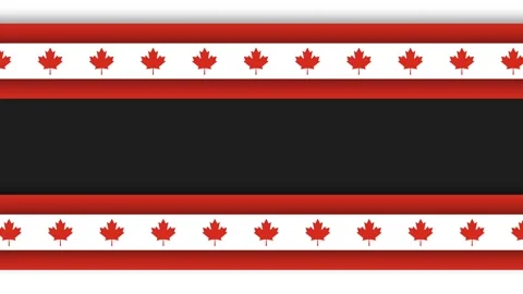 Canada Labour Day Graphic Template with Red Maple Leaves and Black Banner Stock Footage 341491301