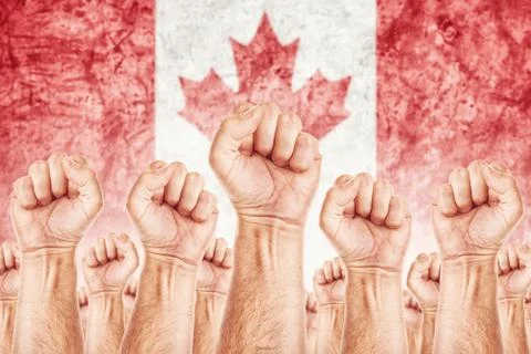 Canada labour movement, workers union strike Stock Illustration