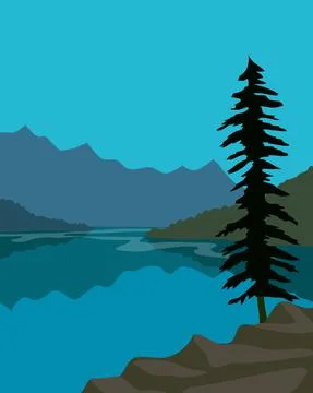 Canada landscape illustration Stock Illustration