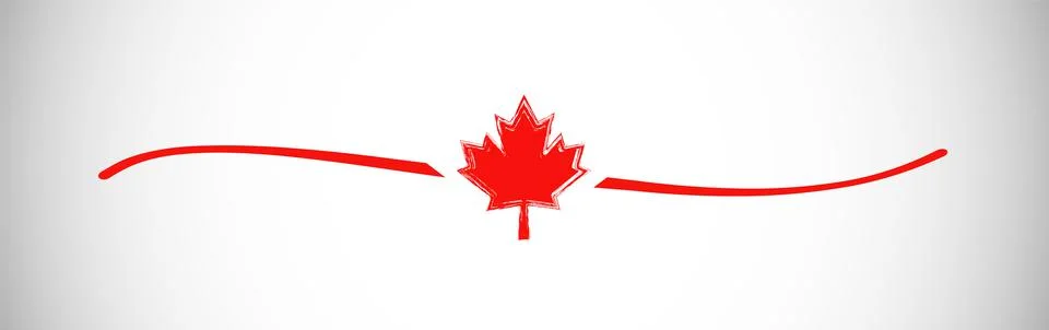 Canada leaf horizontal doodle Stock Illustration