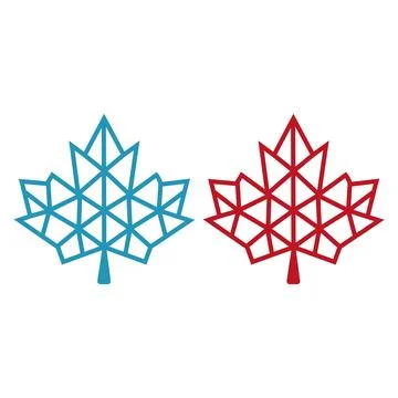 Canada Leaf Outline Vector Logo Design Maple Leaf vector icon illustration Stock Illustration