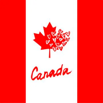 Canada lettering logo with element isolated. Hand drawn vector. Stock Illustration