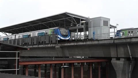 Canada Line at Bridgeport Station Stock Footage 163573504