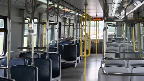 Canada Line Skytrain Empty Interior Stock Footage 163573387