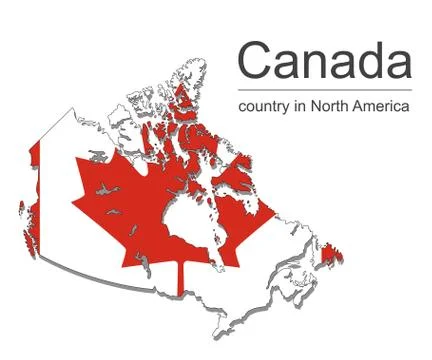Canada map and flag on black background, vector illustration Illustrazione stock
