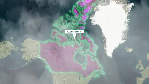 Canada Map - Clouds Effect Stock Footage 267019891
