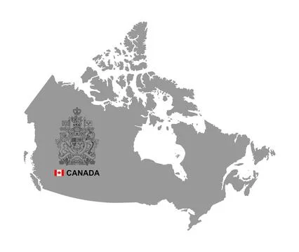 Canada map with coat of arms Stock Illustration