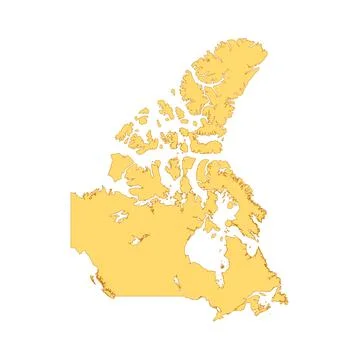 Canada map color line element. Border of the country. Stock Illustration