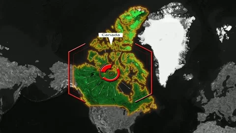 Canada Map - Cyber Attack Stock Footage 268668342