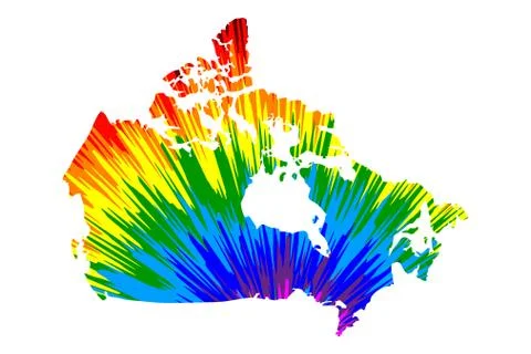 Canada - map is designed rainbow abstract colorful pattern Illustrazione stock